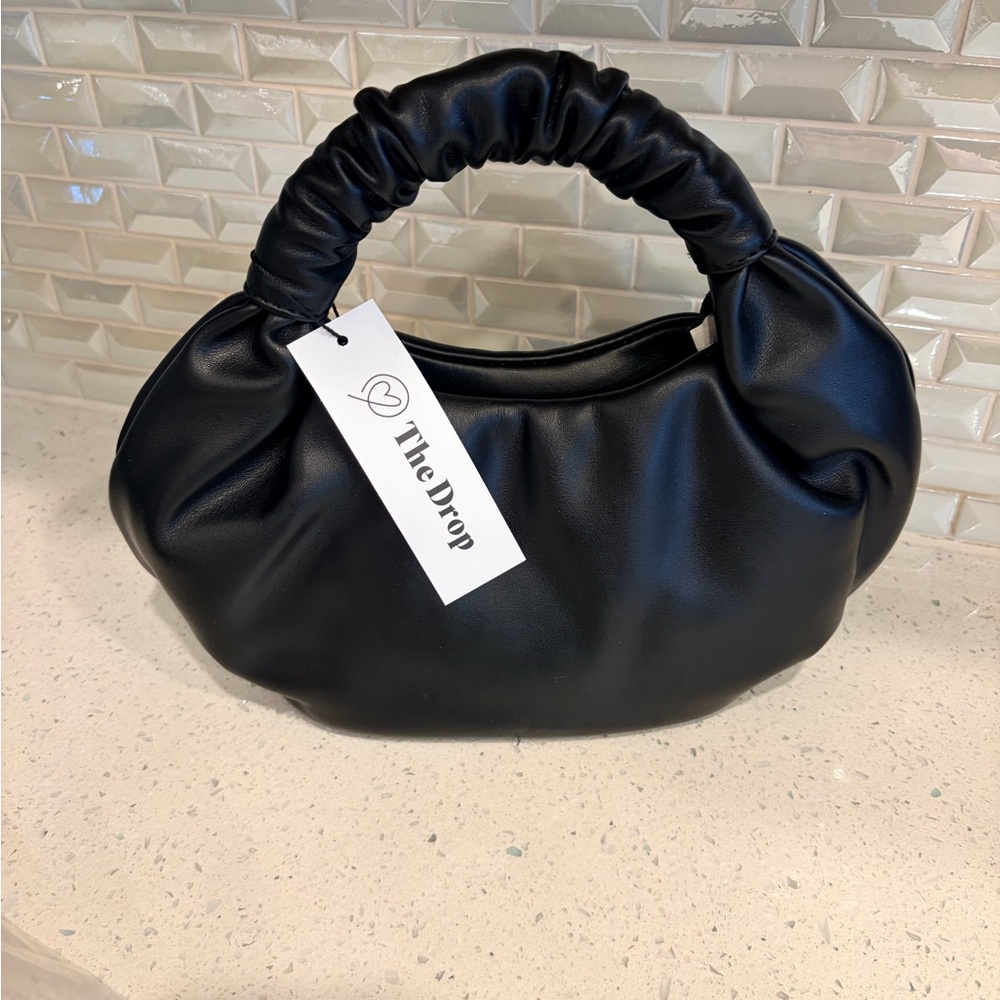 NWT The Drop Black Women's Top Handle Vegan Leather Purse Handbag